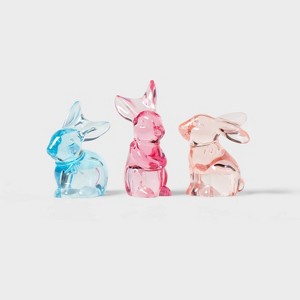 3pc Plastic Easter Bunny Animal Figurines - Spritz™ - 1 of 3