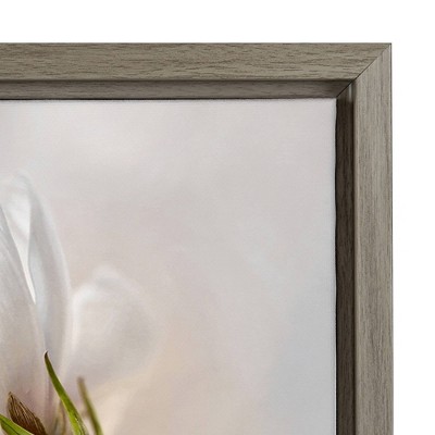27" x 19" White and Green Framed Canvas Botanical Print