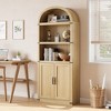 Shelf Arched Bookshelf Tall Bookcase Farmhouse Display Storage Rack Wooden Bookshelves - 4 of 4