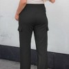 Amaryllis Women's Cargo Pants Drawstring Waist Relaxed Fit Multiple Pockets - 4 of 4