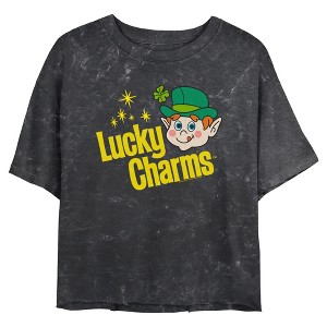 Junior's Lucky Charms The Leprechaun Bold Logo Crop T-Shirt - 1 of 4