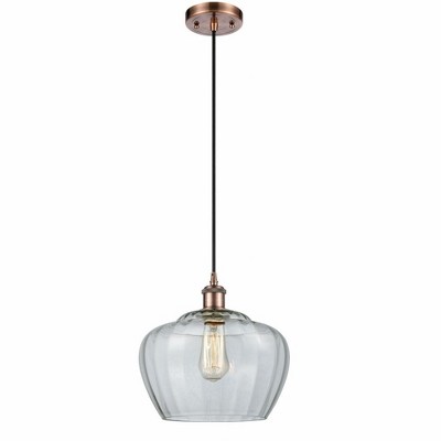 Fenton - 1 Light Cord Hung Mini Pendant In Industrial Style-11 Inches Tall and 11 Inches Wide