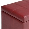 Dover - Storage Ottoman Bench - Radicchio Red - 3 of 4