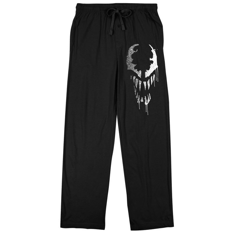 Venom Classic Anti-Hero's Face in Men's White Black Sleep Pajama Pants, 1 of 3