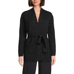 Lands' End Women's Fine Gauge Milano Belted Long Line Cardigan Sweater - 1 of 3