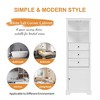 ORRD White Tall Cabinet w/3 Drawers & Adjustable Shelves - MDF Board, for Bathroom/Kitchen/Living Room - 2 of 4