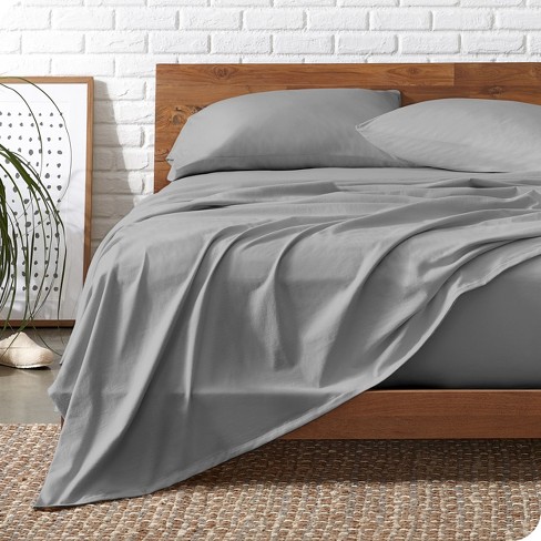 Bare Home Organic Jersey Cotton Sheet Set Twin Xl Light Grey : Target