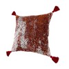 HomeRoots 20" X 20" Red Orange And Silver Viscose Geometric Zippered Pillow - 4 of 4