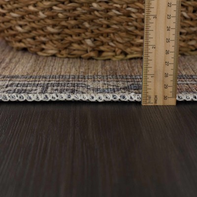 Medinah Dark Red and Camel Chenille Area Rug 6'7" x 9'