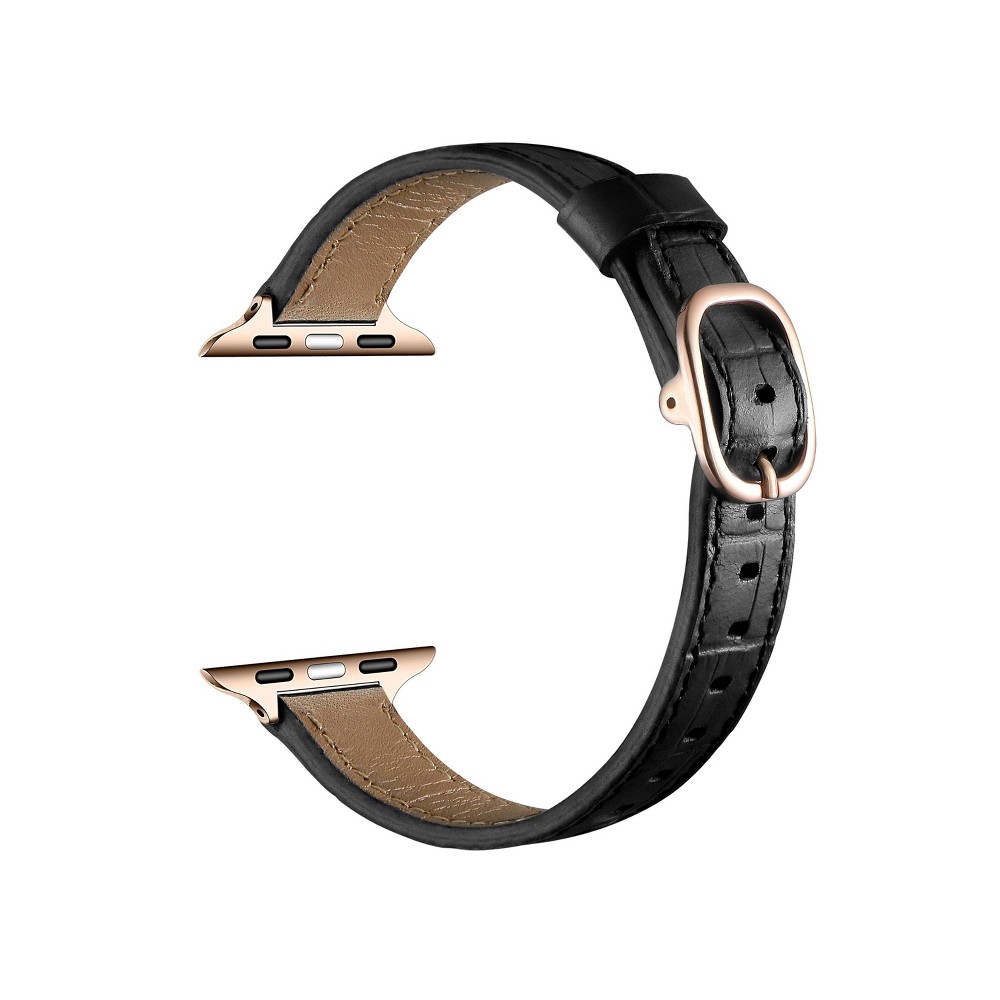 Photos - Smartwatches POSH Tech Carmen Croc Leather Band for Apple Watch - Black 