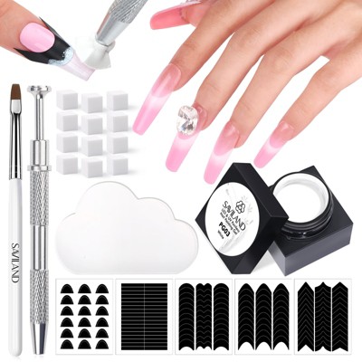 SAVILAND Soft Nail Sponges for Ombre: Gradient Nail Art Sponges with Grabbing Pen, Easy French Tip Stickers for Beginner