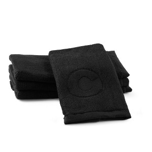 Waterdale Collection - Black Initial Embossed Finger Towel - 1 of 4