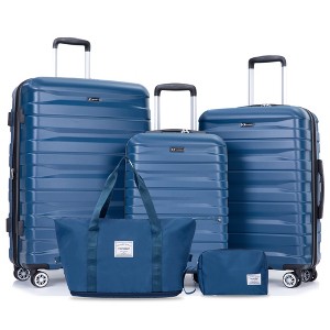 Whisen 5-Piece Set(21/25/29 in.) Luggage Sets Lightweight Suitcase with TSA Lock and Rotating Wheels - 1 of 4