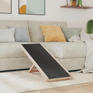 vidaXL Dog Ramp Gray 39.4"x15.7" Solid Wood Fir - 1 of 4
