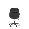 GlasFlength Task and Office Chairs Modern Faux Leather Swivel Chair with Adjustable Height Simple Design for Home Office, Black, 26"*11"*21" - 4 of 4