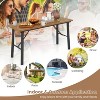 59'' Folding Picnic Table Acacia Wood Dining Table with Metal Frame - 3 of 4