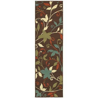 Oriental Weavers Montego 967X6 Brown/ Green Indoor/Outdoor Area Rug - 2'3" x 7'6"
