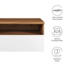Modway Envision Wall Mount Nightstand - Mid-Century Modern Floating Bedside Table with Storage Drawer in Walnut - 3 of 4