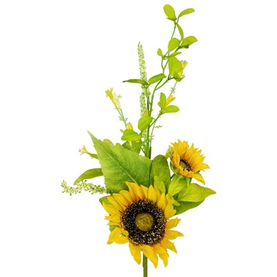 Bright Sunflower & Wildflower 19" Artificial Silk Floral Spray