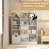 44" Kids Bookshelf Toy Storage, Kids Bookshelf with Removable Drawers, 8 Storage Cubby & Sliding Door, Kids Reading Nook for Playroom, Classroom - 4 of 4