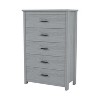 XIYUYEU 5 Drawers Dresser for Bedroom,Country Style Dresser with Black Handles,Dressers for Kids Room,Living Room,Entry and Hallway,Brown/Gray/White - 4 of 4