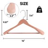 BP4U 16-Inch Wooden Suit Hangers with Non-Slip Pants Bar, Wood Extra-Wide Shoulder Hangers - 2 of 4