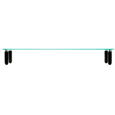 Universal Glass Monitor Riser Shelf with Black Feet