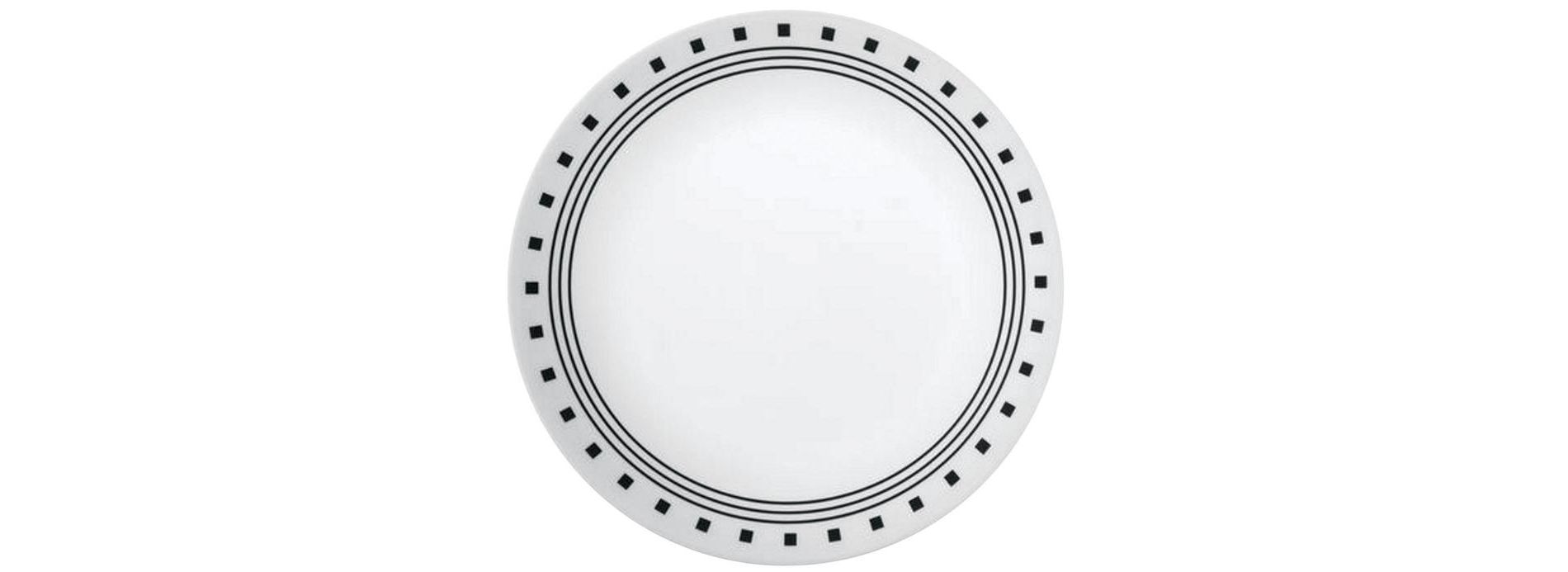 Corelle - Livingware Glass City Block Luncheon Plate - Black