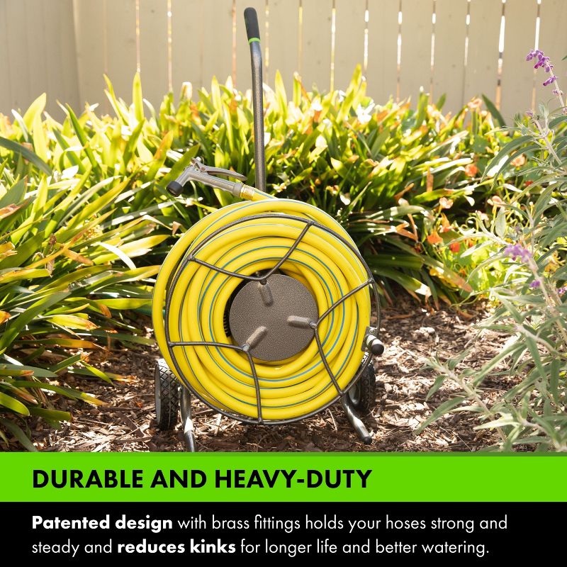Yard Butler Compact Hose Reel Cart with Wheels - Heavy Duty 100 Foot Metal Hose - Reel Suitable for Gardens, Lawns, and Outdoor - IHTC-1, 3 of 8