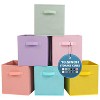 FURNIinspire 6 Pack Cube Utility Storage Bins, Collapsible Fabric Storage Cubes, Toy Organize Baskets Storage Box, Multicolored, 10.34"*11.31"*3.9" - 2 of 4