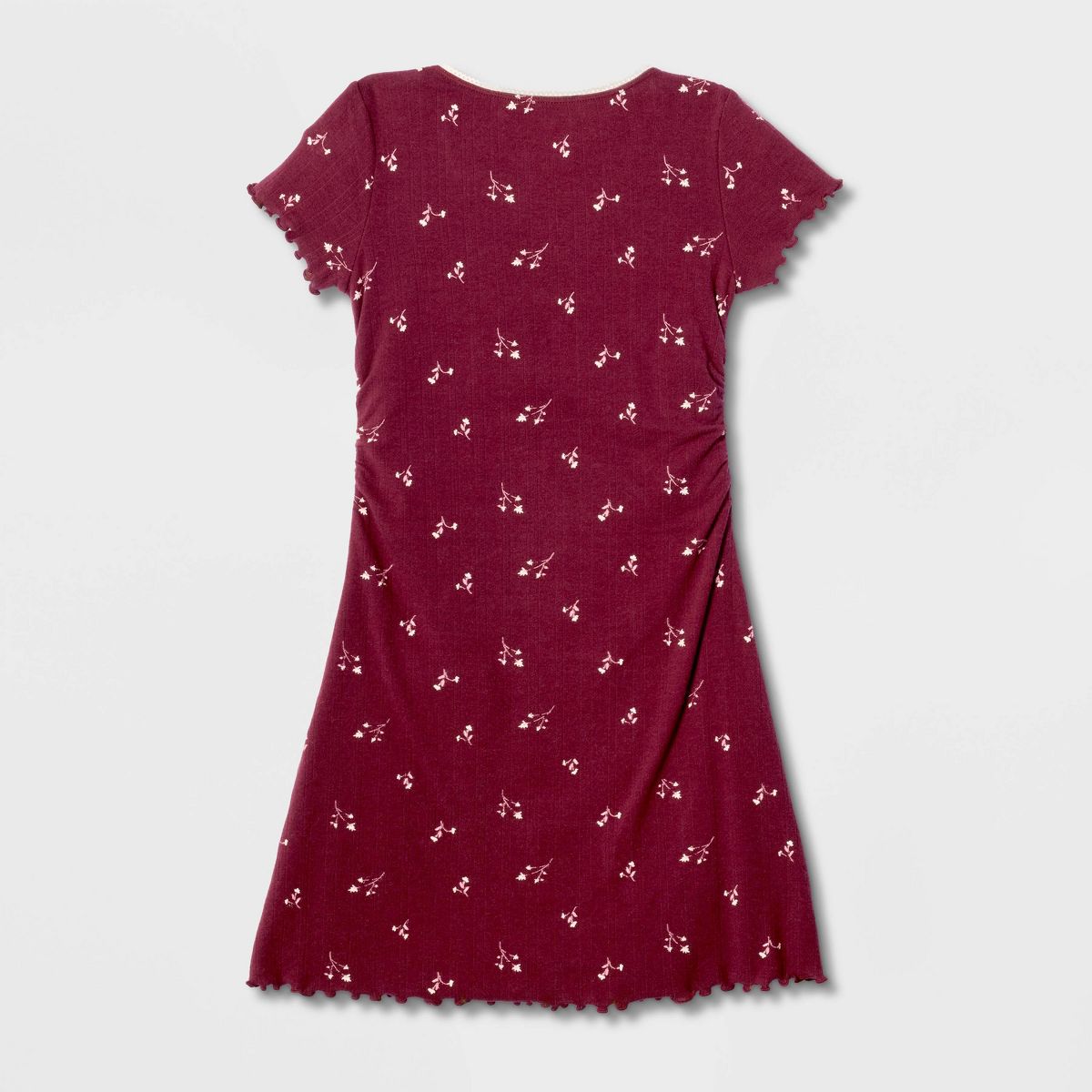 Girls' Short Sleeve Ribbed Floral Dress - Cat & Jack™ - thumbnail 7