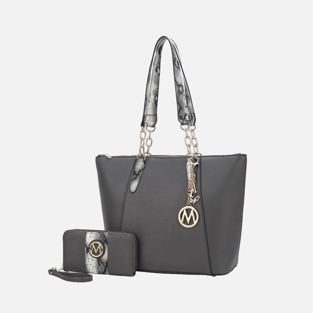 Vegan Leather Tote Bag with Matching Wristlet Wallet, Ximena | MKF Collection by Mia K - thumbnail 9