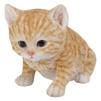 5" Polyresin Sitting Tabby Cat Statue Orange - Hi-Line Gift