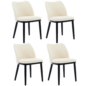 Dining Chairs Set of 4: Upholstered Fabric Dining Room Side Chairs, Chair for Dining Table with Padded Seat and Wood Legs - 1 of 4