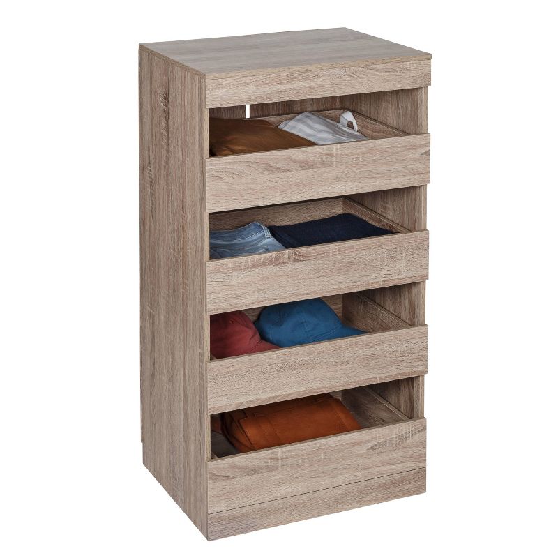 Honey-Can-Do 4 Drawer Stackable Cabinet Oak, 1 of 9
