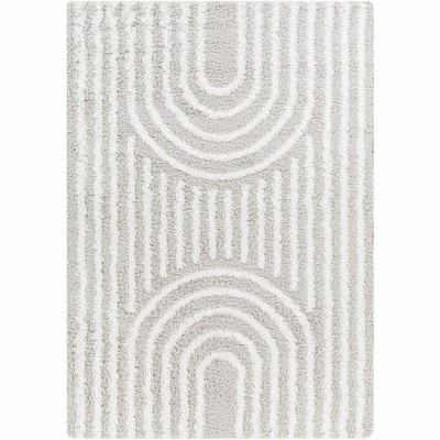 Mark & Day Blanchard 5'3"x7'3" Rectangle Woven Indoor Area Rugs Light Gray: Modern Stripe, Stain-Resistant, Pet Friendly