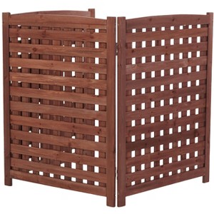 XINGHANZHENXUAN 3-Panel Outdoor Air Conditioner Fence 3-Section Outdoor Wooden Screen, Outdoor Wood Fence - 1 of 4