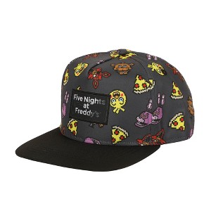 Five Nights At Freddy’s Characters & Pizza All-Over Print Traditional Adjustable Hat - 1 of 4