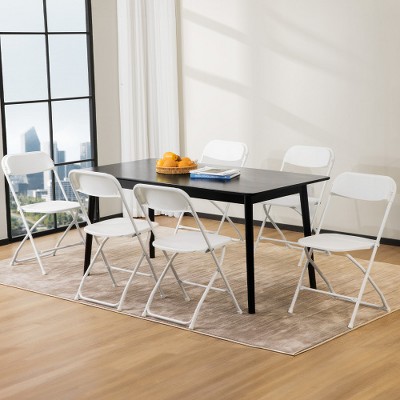 XIYUYEU 10-Pack Folding Chair, Indoor Outdoor Portable Chairs for Adults, Outdoor Chair, Stackable for Events, Offices, Weddings, Picnics -White