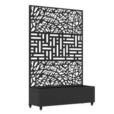 Lirago Iron Arch Mobile Planter Box (1-Piece)-Raised Garden Bed Elevated Planter with Trellis Privacy Screen 38 Gallon Capacity