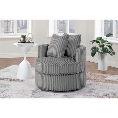 Sapphtopaz 1pc Accent Chair Soft Fur-Like Corduroy Lounge Chair Swivel Chair, Plush Texture Upholstered Living Room Chair Comfy Chair