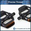 Unique Bargains Cycling Bicycle Pedals 9/16" Spindle Aluminum Alloy for Road Mountain BMX MTB Bike Black - 4 of 4