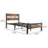 Accent Bed Frame Modern Rustic Wood Grain Design with Headboard and Footboard for Bedroom Twin Size - 3irtyhousy - 4 of 4