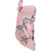 LA LEELA Summer Sarong for Women Coverup Wrap Beach Chiffon Long Bathing Suit Wrap Tie Bikini Sheer Sarong Dress One Size Pink, Solid - 4 of 4