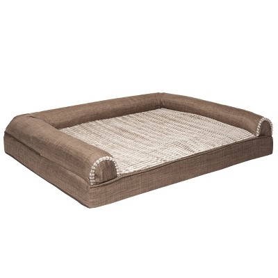 Large Orthopedic Faux Fur and Linen Outdoor Sofa Bed