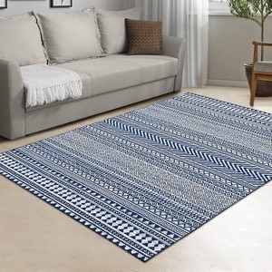 Washable Area Rug for Living Room Geometric Bedroom Rug Stain Resistant Large Dining Room Throw Carpet Non Slip Bohemian - 1 of 4