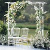 Artloge 82" Tall Heavy Duty Metal Wedding Arch Stand Garden Arbor Trellis Archway Plant Vine Gate for Climbing Plants Outdoor Ceremony Decor - 2 of 4