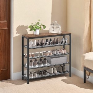 Shoe Rack, 5-Tier Shoe Storage Organizer with 4 Metal Mesh Shelves£¬Entryway large shoe rack - 1 of 4
