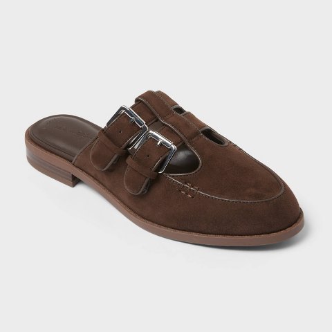 Женские сабо Universal Thread Women’s Winona T-Strapped Mule Shoes with Memory Foam Insole - Universal Thread™ Chocolate 11