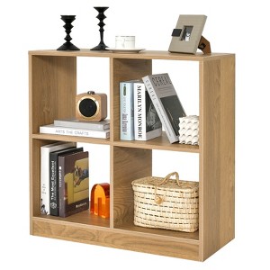 Infans Kids Toy Storage Organizer 4-Cube Wooden Display Bookcase w/Anti-toppling Device - 1 of 4
